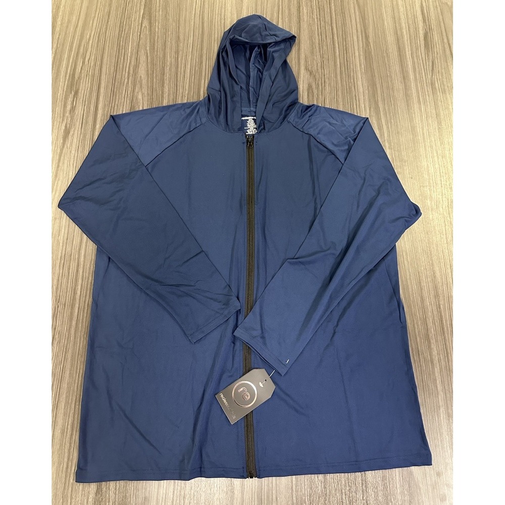 NWT Real Essentials‎ Men's Blue Dry-Fit Full Zip Jacket Hoodie Size 2XL